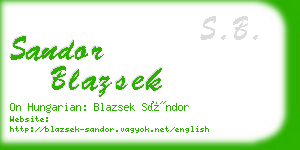 sandor blazsek business card